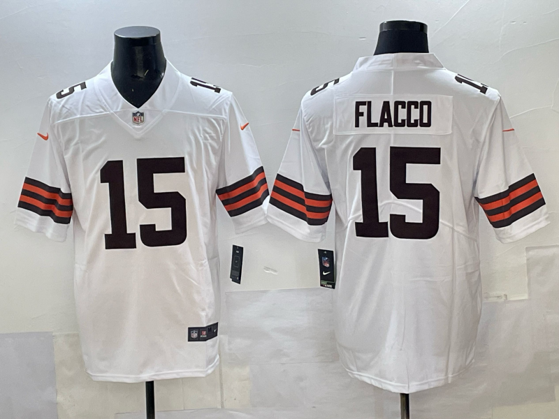 Men 2025 Cleveland Browns #15 Flacco white Nike Limited NFL Jersey 003->cleveland browns->NFL Jersey